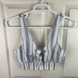 COPY - Abercrombie & Fitch Striped Cropped Tank Top Blue White Size Medium